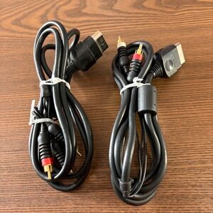 Microsoft Xbox AV Cable Composite RCA Original OEM 2 Pack Black Excellent